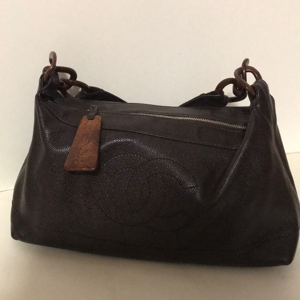 CHANEL BROWN LEATHER MEDIUM SHOULD BAG